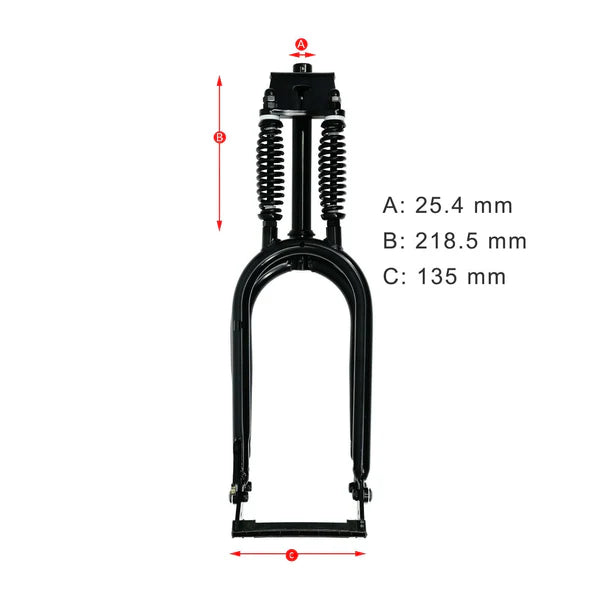 Tracer FK-DS20218135D 20'' Dual Classical Springer Fork with Disc Brake, For 3.0 FAT Tire 25.4mm