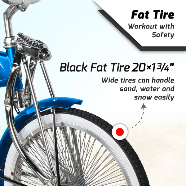 Tracer Hyena Classic Beach Lowrider Bike w/140H Wheel, Single Speed, w/ Banana Seat