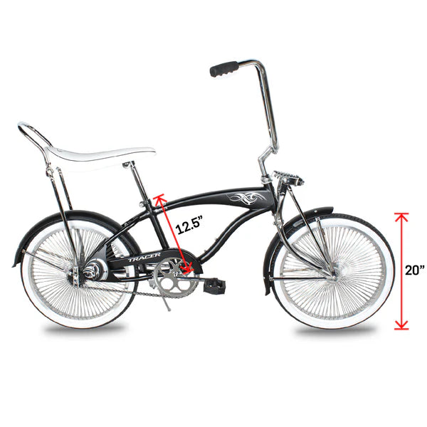 Tracer Hyena Classic Beach Lowrider Bike w/140H Wheel, Single Speed, w/ Banana Seat