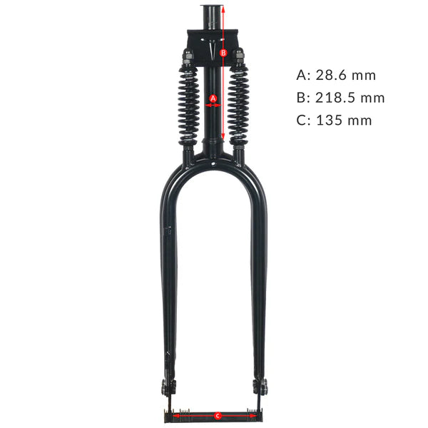 Tracer FK-DS26218135D8, 26" Dual Springer Classic Fork for Disc Brake 1-1/8"