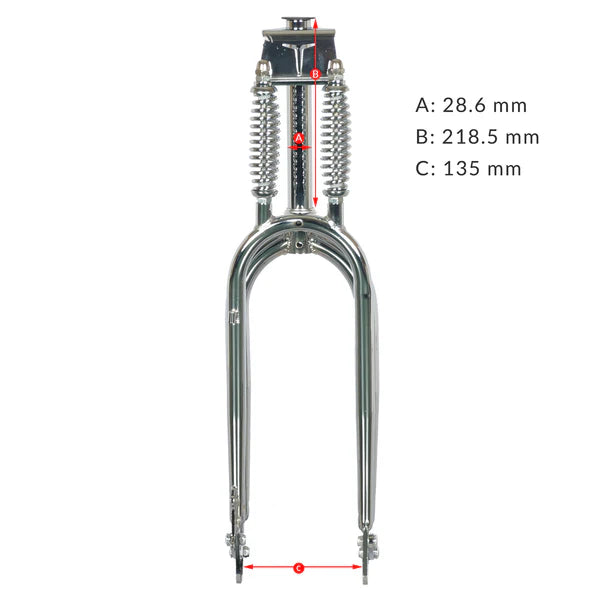 Tracer FK-DS26218135D8, 26" Dual Springer Classic Fork for Disc Brake 1-1/8"