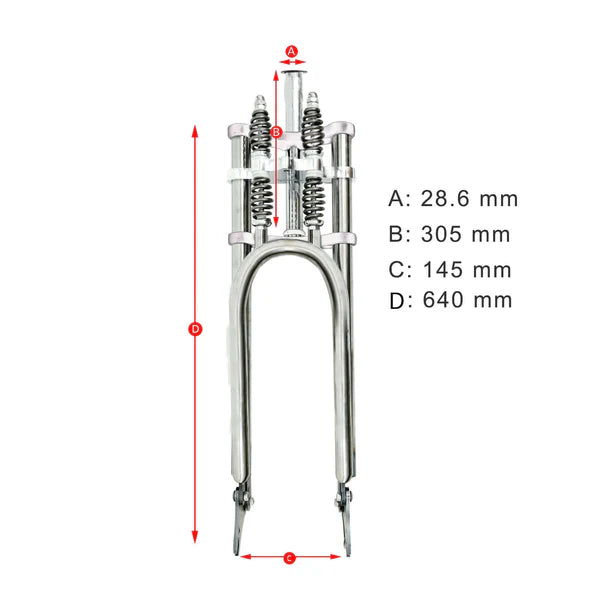 Tracer FK-GTS640305145D8 26'' Over and Under Dual Spring Adjustable Classical Fork for Disc Brake 1-1/8" (28.6mm)